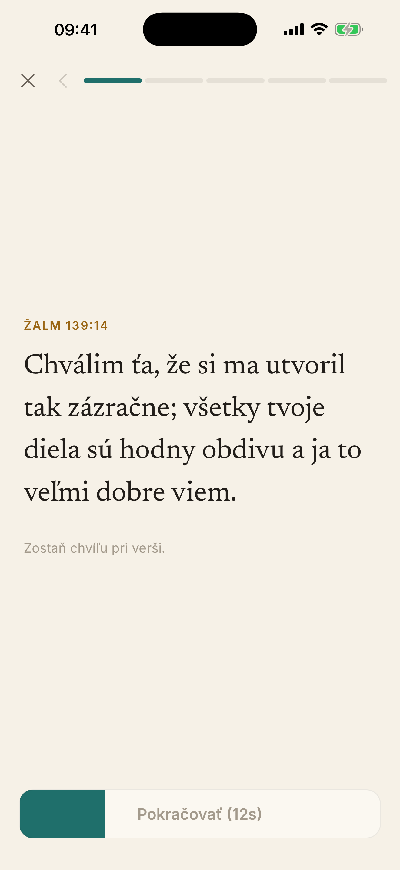 Verš dňa v stíšení